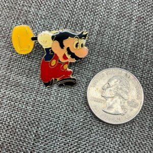 Vintage Super Mario Bros Hammer Tack Pin Enamel Pinback 1988 80s Nintendo Sega